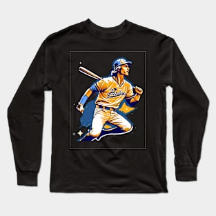 Retro Baseball Player Long Sleeve T-Shirt